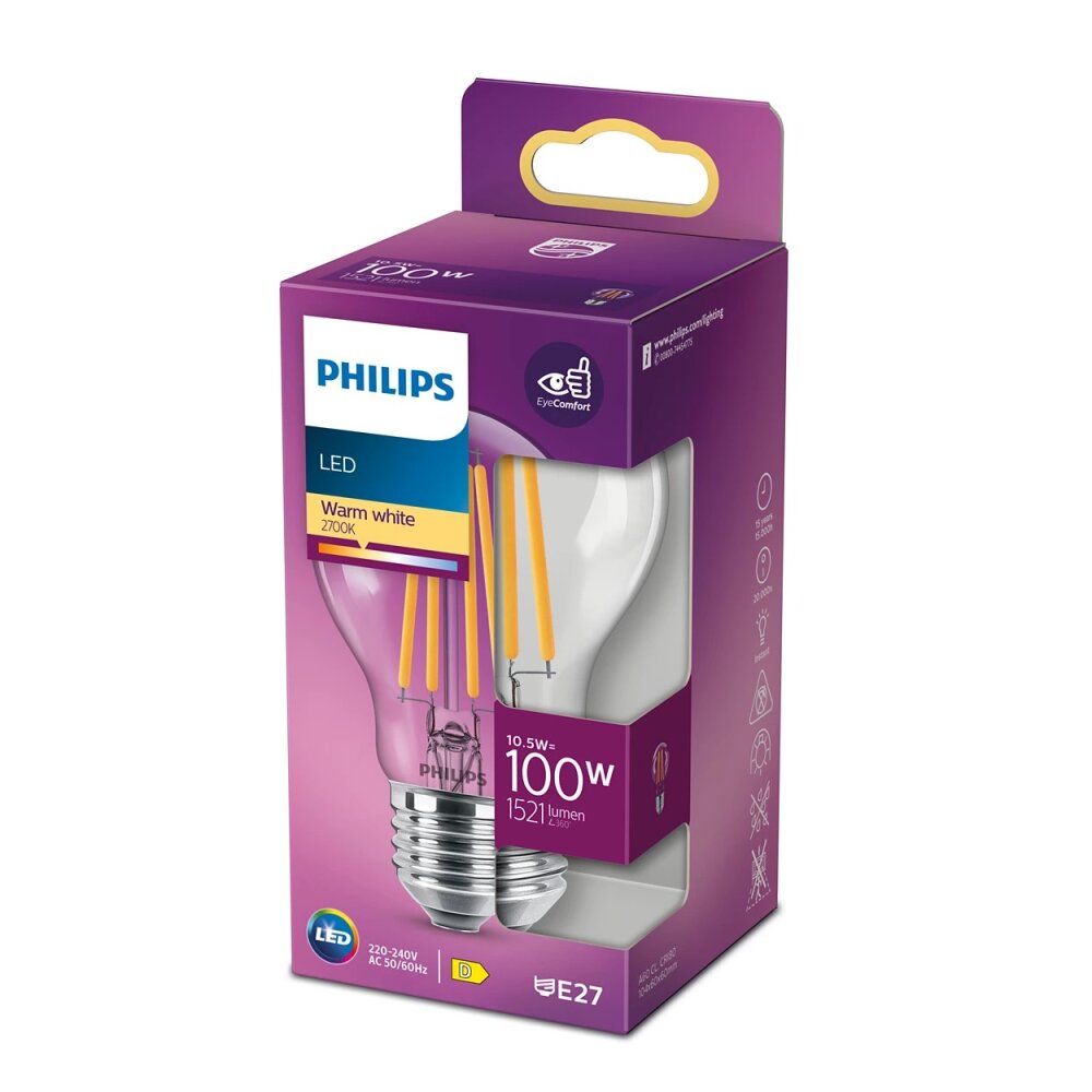 Philips LED E27 10,5 Watt 2700 Kelvin 1521 Lumen 8718699763015