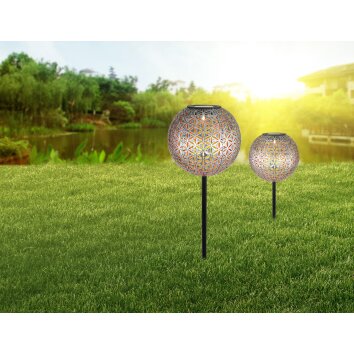 Globo Sun Solarleuchte LED Silber, 1-flammig