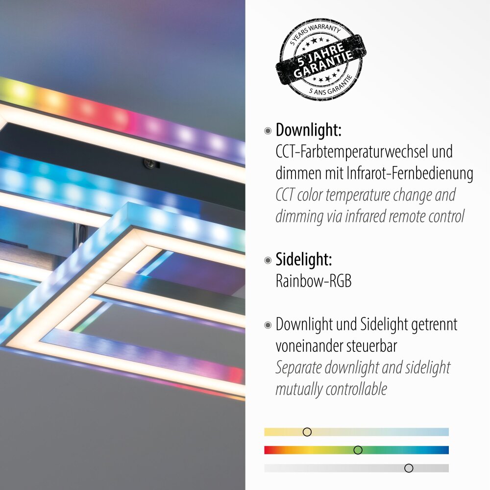 Leuchten Direkt FELIX60 gebürstet LED Stahl 14636-55 Deckenleuchte