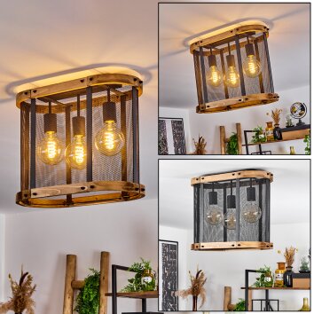 Brilliant Leuchten Woodbury Deckenleuchte LED Holz hell, Weiß G99496/75