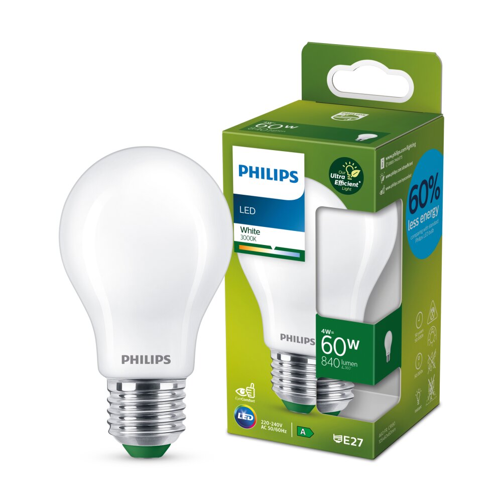Philips Classic LED E27 4 Watt 840 | Kelvin lampe Lumen 3000 8719514435599