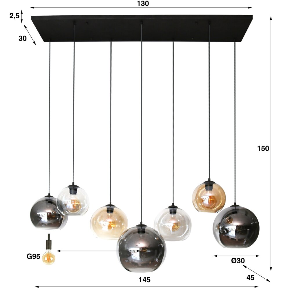 Multi Pendellleuchte Anthrazit H3691052 | lampe.de