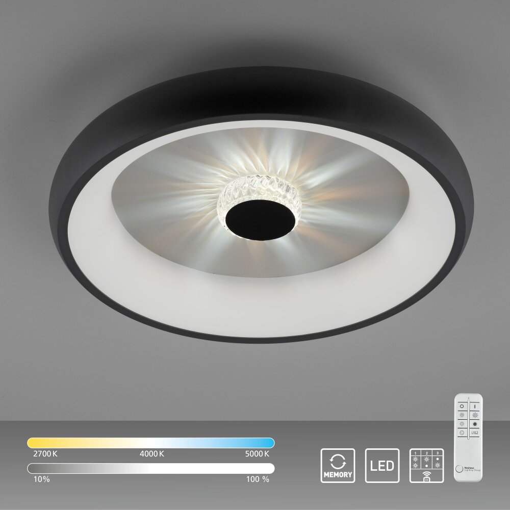 Schwarz LED LeuchtenDirekt 14384-18 Deckenleuchte VERTIGO