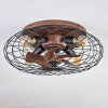 Wemude Deckenventilator Braun, Schwarz, 4-flammig, Fernbedienung