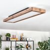 Salmi Deckenpanel LED Holzoptik, Schwarz, 1-flammig, Fernbedienung