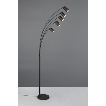 Trio Marley Stehlampe Schwarz, 5-flammig