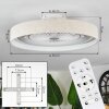 Benasal Deckenventilator mit Beleuchtung 55 cm LED Weiß, 1-flammig, Fernbedienung