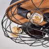 Tourais Deckenventilator mit Beleuchtung LED Holzoptik, Schwarz, 4-flammig, Fernbedienung