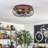 Tourais Deckenventilator mit Beleuchtung LED Holzoptik, Schwarz, 4-flammig, Fernbedienung