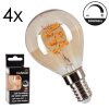 LED E14 4er Set 4 Watt 2200 Kelvin 220 Lumen Bernsteinfarben, 1-flammig