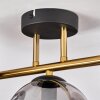 Gastor Deckenleuchte Glas 15 cm Gold, Schwarz, 3-flammig