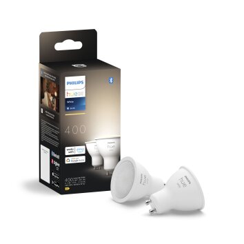 Philips Hue White 2er Set LED GU10 4,2 Watt 2700 Kelvin 400 Lumen