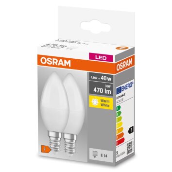 Osram E14 2er Set 4,9 Watt 2700 Kelvin 470 Lumen