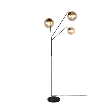 Trio Paxton Stehlampe Schwarz-Gold, 3-flammig