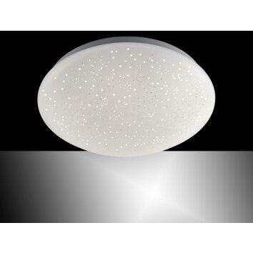 Leuchten Direkt SKYLER Deckenleuchte LED Stahl gebürstet, Weiß 14241-16